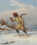 Cornelius Krieghoff Following the Moose oil painting reproduction